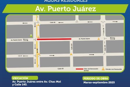 Aguakan realiza obras de renovación de la red de drenaje sanitario en Cancún