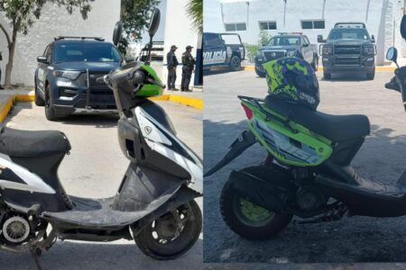 Policías municipales recuperan dos motos con reporte de robo