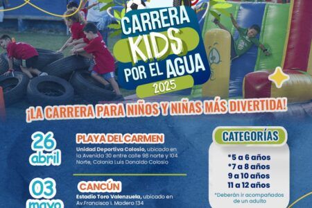 Aguakan llevará a cabo la tercera edición de la Carrera Kids en Cancún y Playa del Carmen